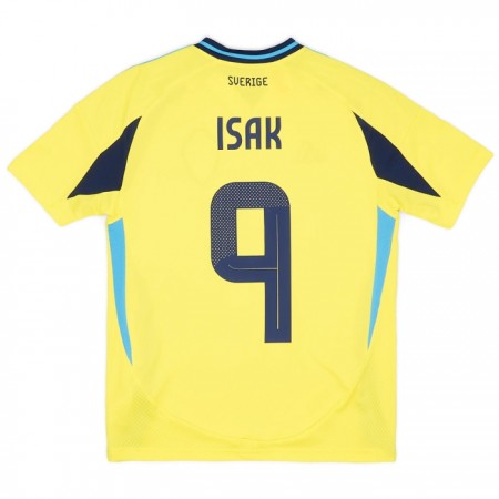 Camiseta de fútbol Suecia Isak 9 1ª equipación 2024 Camiseta de fútbol Suecia Isak 9 1ª equipación 2024